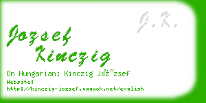 jozsef kinczig business card